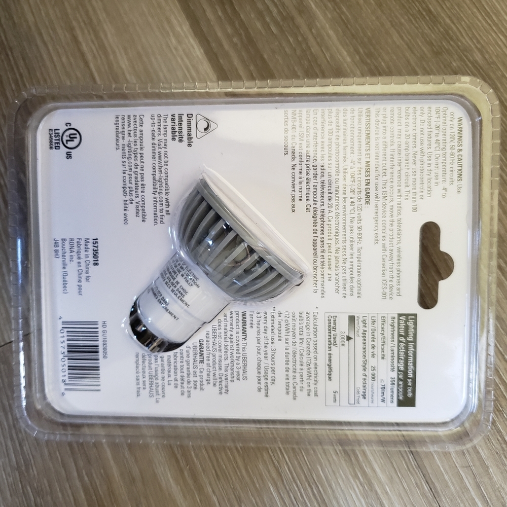 3/$30 UberHaus 6 Pack LED GU10 Dimmable Lightbul… - Picture 4 of 4